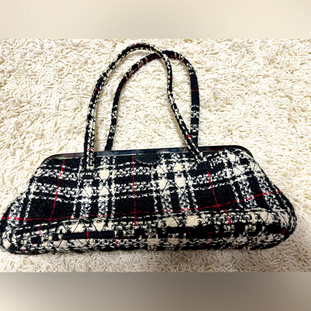 Tweed Vera Bradley bag in festive Holiday plaid